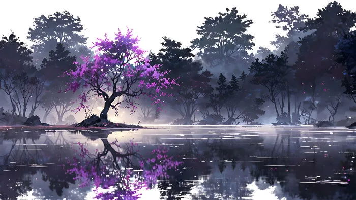 Hình Nền 4K Cây Màu Tím Độ Phân Giải Cao | 3840x2160 | Wallpaper Alchemy