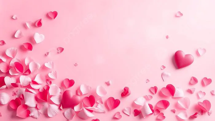 Hình nền Nền Màu Hồng Lãng Mạn Với Trái Tim Và Cánh Hoa Cho Ngày Valentine,  Hồng, Trái Tim, Cánh Hoa Background Vector để tải xuống miễn phí - Pngtree