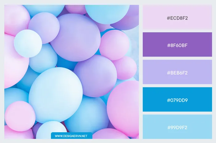 Bảng màu xanh dương Pastel dịu và đẹp mắt - Frosty Blue | DesignerVN