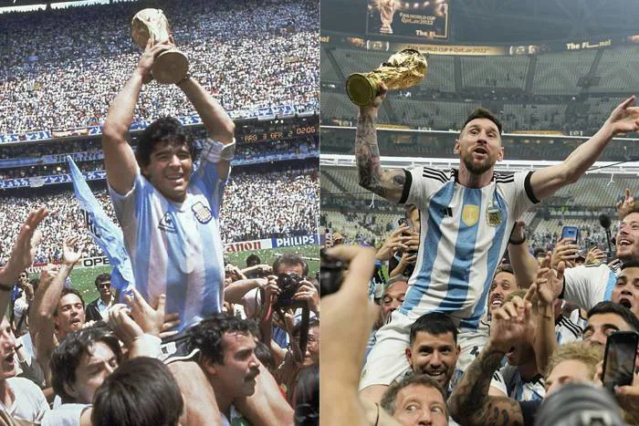 Messi được lặp lại hình ảnh ăn mừng vô địch World Cup như huyền thoại  Maradona 1986