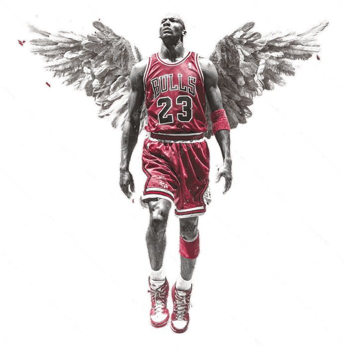 Hình ảnh Hình ảnh Chicago Bulls Cổ điển Có Michael Jordan Trong Vai Một Thiên Thần Trên Nền Trắng PNG , Clip Nghệ Thuật Jordan, Clipart Chicago Bulls, Clip Nghệ Thuật Tình