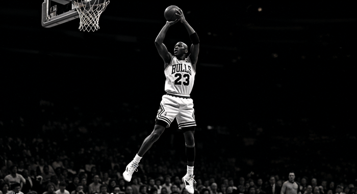 Michael Jordan Legendary Dunk 4K Ultra HD Wallpaper by QuantumCurator | 4544x2472 | Wallpaper Abyss