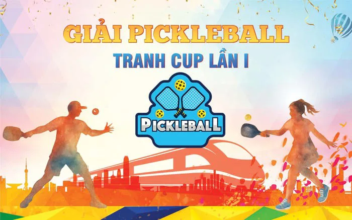 Mẫu phông nền giải Pickleball tranh cup