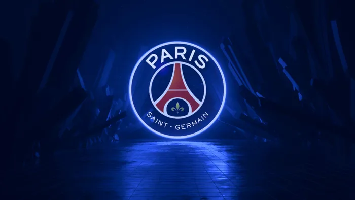 Paris Saint-Germain Wallpaper 4K, Dark aesthetic, Neon logo