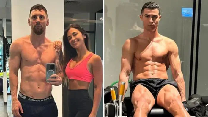 Messi đăng ảnh tập gym bụng phẳng lì, Ronaldo lập tức khoe 
