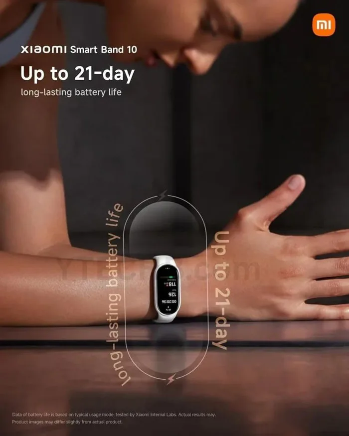 Rò rỉ hình ảnh Xiaomi Smart Band 10, màn hình AMOLED và pin 21 ngày