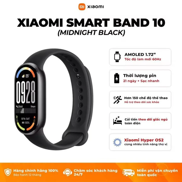 Cuối tháng mới ra mắt, vòng đeo tay Xiaomi Smart Band 10 đã rò rỉ hoàn toàn  tại Việt Nam