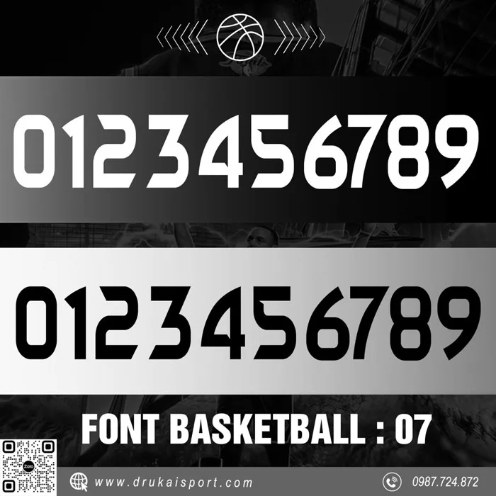 Font Basketball 07 – Đen Trắng Cá Tính Đậm Chất Thể Thao - Xưởng May Đồ Thể  Thao Thiết Kế