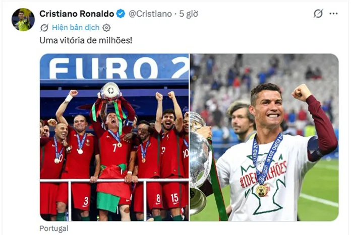 Tin nóng thể thao sáng 11/7: Ronaldo đăng ảnh vô địch EURO sau khi bị loại  khỏi World Cup