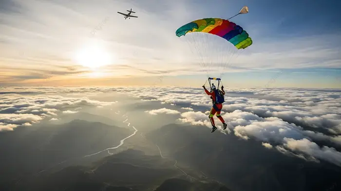 Hình nền Nền Người Nhảy Dù Trong Giai đoạn Rơi Tự Do Với Khung Cảnh Hoàng  Hôn Tuyệt đẹp, Nhảy Dù, Dù, Mây Background Vector để tải xuống miễn phí -  Pngtree