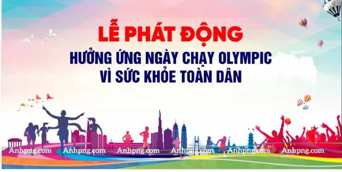 Backdrop lễ phát động hưởng ứng ngày chạy olympic vì sức khỏe - Anhpng.com  - Kho Tài Nguyên Thiết Kế: Ảnh Png, Vector, Corel, Ai, Psd