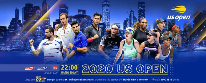 US Open 2020 trực tiếp duy nhất trên VTVcab với bình luận tiếng Việt