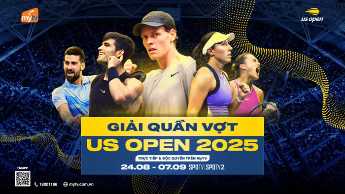 Trọn vẹn US Open 2025 cùng MyTV – Grand Slam bùng nổ trên mặt sân cứng New  York