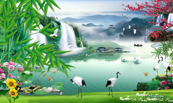 Tranh Dán Tường 3D thiên nhiên huyền ảo - Tranh Gạch - Kính - Mica
