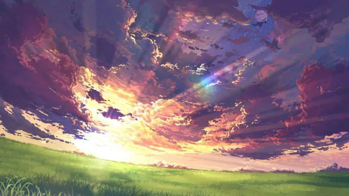 Hình nền : Ánh sáng mặt trời, phong cảnh, Hoàng hôn, Anime, thiên nhiên,  Bầu trời, cánh đồng, bình Minh, tối, buổi sáng, Đường chân trời, không khí,  bình yên, Hòa bình,