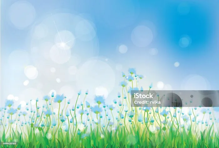Nền Thiên Nhiên Vector Với Những Bông Hoa Màu Xanh Hình minh họa Sẵn có -  Tải xuống Hình ảnh Ngay bây giờ - iStock