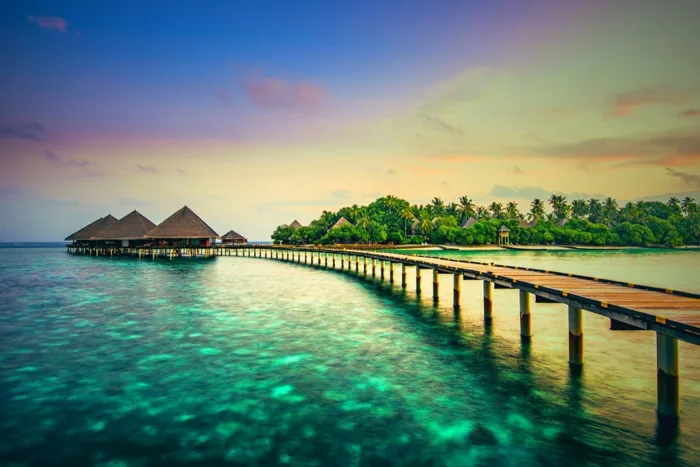 Ngắm bình minh ở đảo thiên đường Maldives