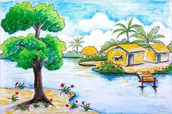 Vẽ tranh phong cảnh đơn giản: 30+ ý tưởng và hướng dẫn
