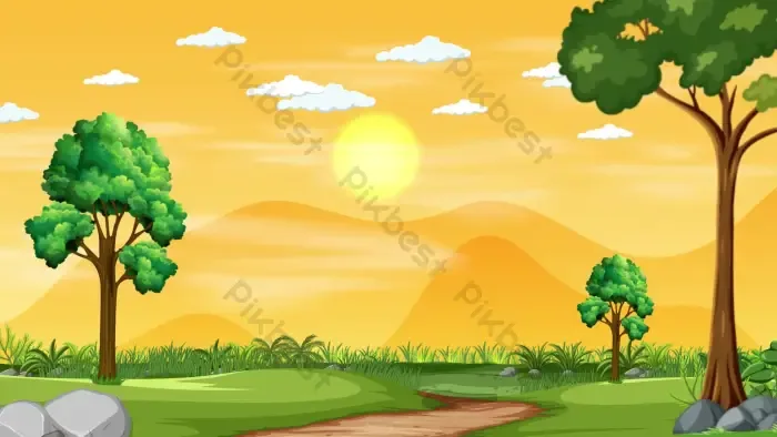 Video Hoạt Hình Phong Cảnh Với Ngọn đồi Và Vẻ đẹp Thiên Nhiên