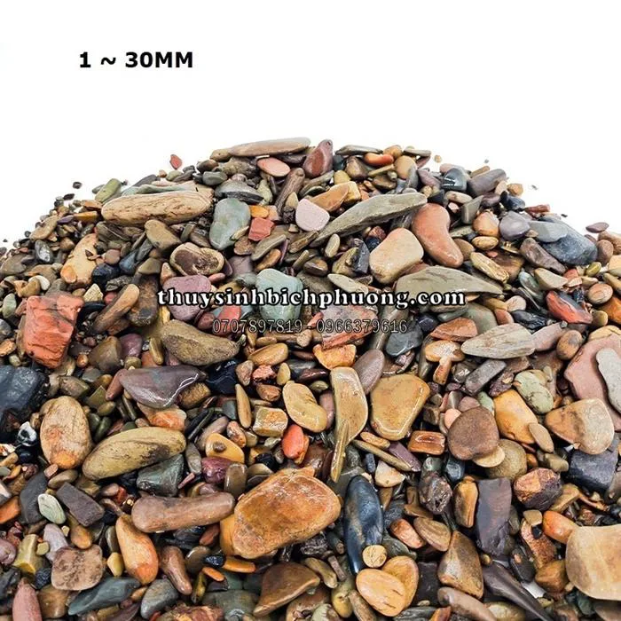 SẠN SUỐI 7 MÀU - SỎI SUỐI THIÊN NHIÊN | Cửa hàng Thủy Sinh Bích Phương