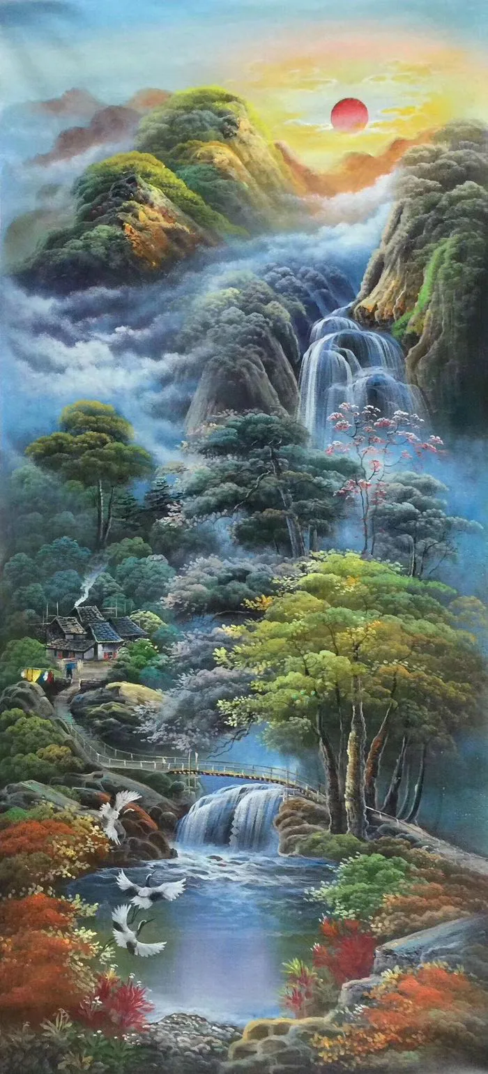 Vẽ tranh sơn dầu phong cảnh thiên nhiên sơn thủy