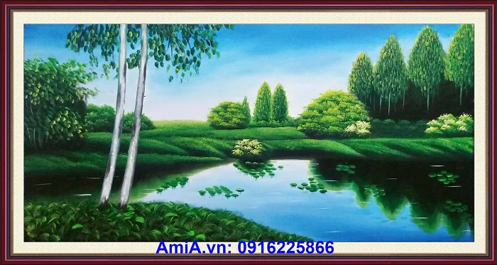 Tranh sơn dầu phong cảnh thiên nhiên TSD 177 - Tranh sơn dầu đẹp giá rẻ AmiA