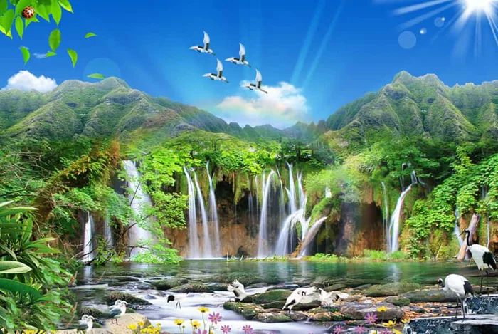 Tranh Kính Sơn Thủy Hữu Tình - Vẻ Đẹp Thiên Nhiên Kỳ Vĩ Hút Hồn 1