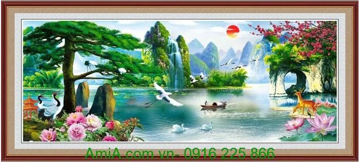 Top các mẫu tranh sơn thủy hữu tình rước lộc vào nhà