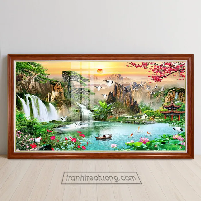 Tranh thác nước sơn thuỷ hữu tình khổ lớn TTN1565