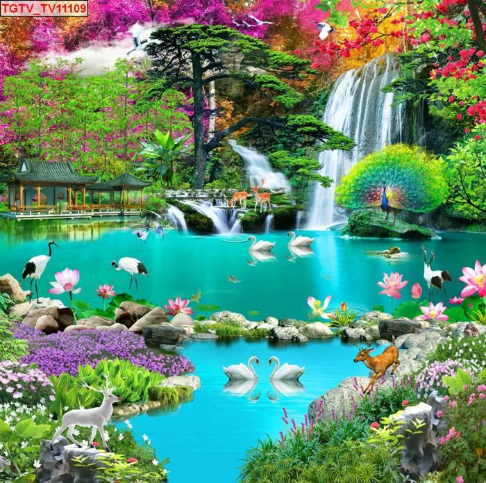 Giấy Dán Tường Sơn Kim | TRANH 3D SƠN THỦY - HỮU TÌNH