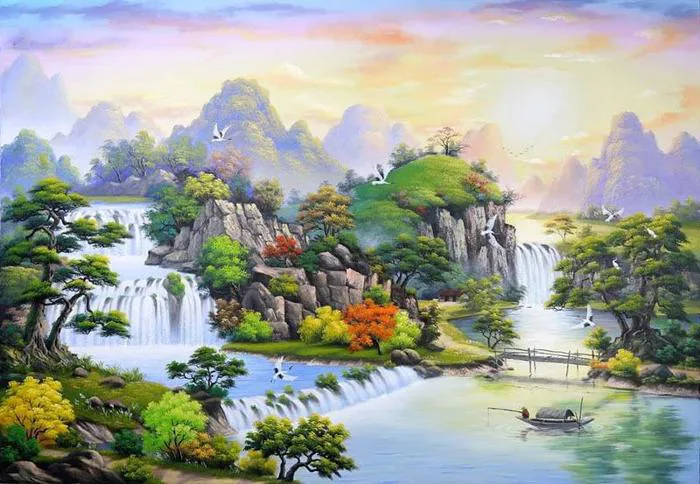 Tranh sơn thủy đẹp, ý nghĩa và cách chọn chuẩn phong thủy