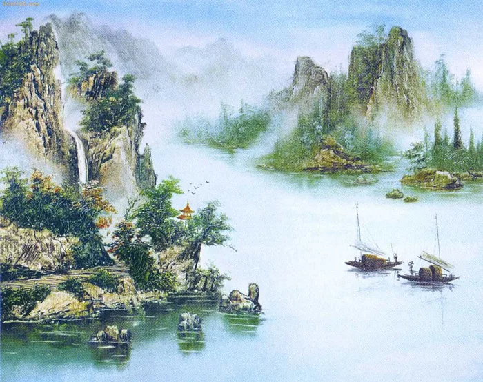 Chia sẽ hình ảnh: Hình nền thư pháp - Tranh thủy mặc