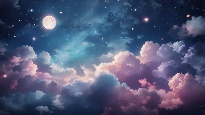 Tải miễn phí Hình Nền Bầu Trời đêm Với Những Ngôi Sao Và Mặt Trăng Những  đám Mây đẹp đẽ Nền | PNG chuyên nghiệp - Pikbest
