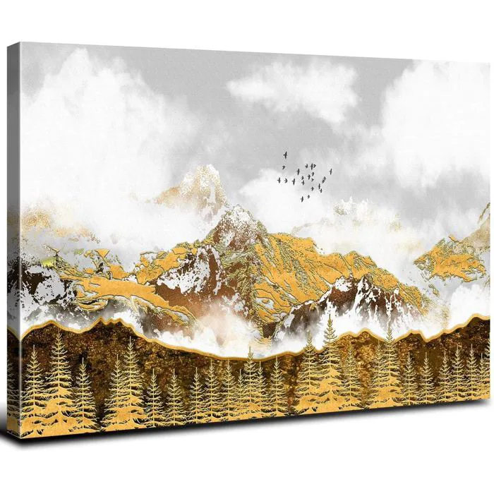 Trừu Tượng Nghệ Thuật Treo Tường Núi Vàng Trang Trí Tường Cho Phòng Khách  Phong Cảnh Thiên Nhiên Canvas Hình Ảnh Phòng Ngủ Vàng F Núi Mây Chim Tranh Trừu  Tượng Hiện