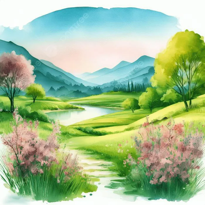 Hình nền Vẽ Tay Phong Cảnh Mùa Xuân Nền Màu Nước, Bức Tranh Thiên Nhiên, Thiên  Nhiên Tươi đẹp, Phong Cảnh Background Vector để tải xuống miễn phí - Pngtree