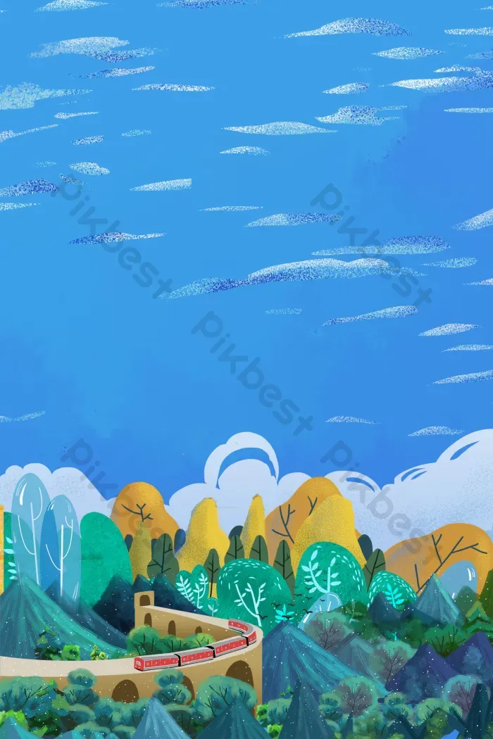 Tải miễn phí Vẽ Tay Phim Hoạt Hình Núi Rừng Thiên Nhiên Poster Phong Cảnh  Nền | PSD chuyên nghiệp - Pikbest