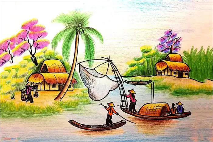 Vẽ tranh phong cảnh đơn giản: 30+ ý tưởng và hướng dẫn