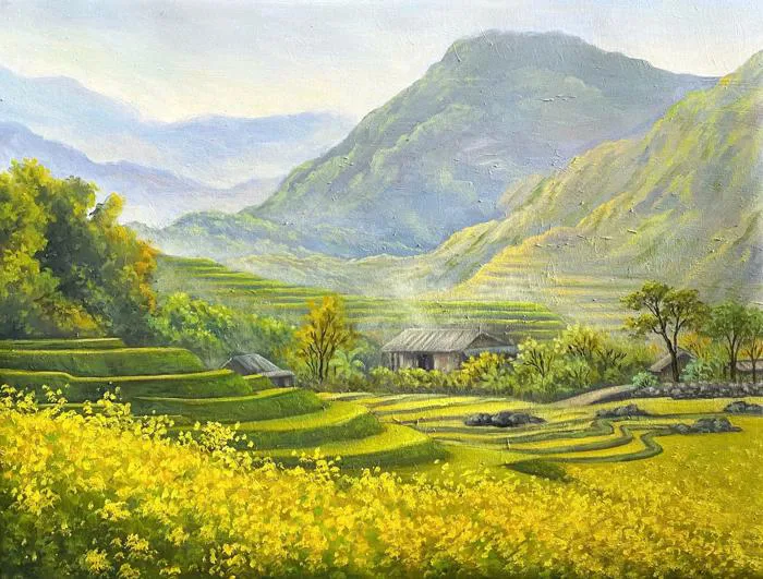 Chàng trai vẽ những bức tranh về phong cảnh yên bình y như thật