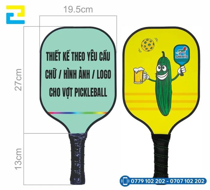 In hình vợt pickleball đẹp sắc nét, theo yêu cầu - inan2h