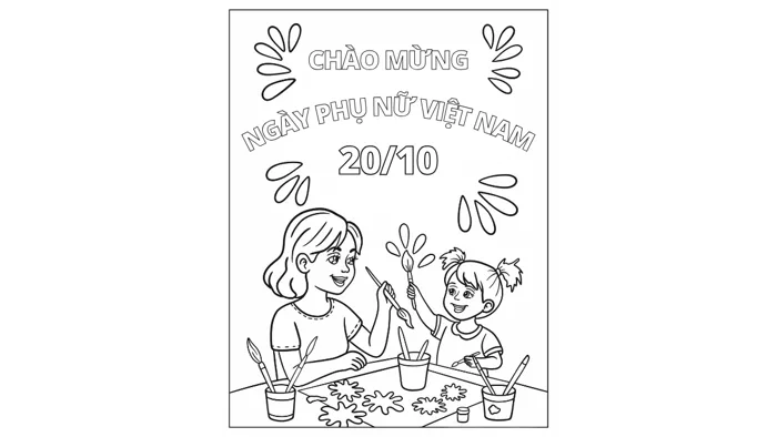100+ mẫu tranh tô màu ngày 20/10 ý nghĩa và đơn giản