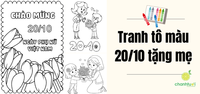 20+ mẫu tranh tô màu tặng mẹ 8/3 và 20/10 đẹp, ý nghĩa nhất