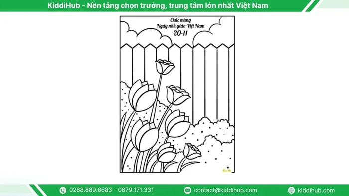 Tổng hợp mẫu tranh tô màu 20/11 đẹp nhất