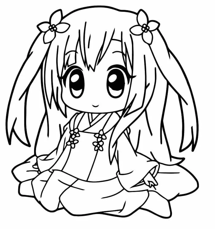 Tô màu Anime Cute Đẹp và Dễ Thương - Trang Tô Màu Cho Bé