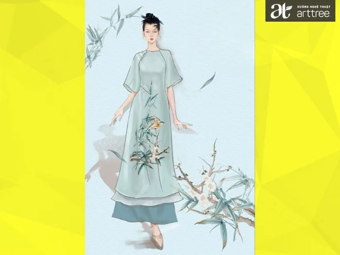 Hướng dẫn] Cách vẽ áo dài Việt Nam đơn giản cho học sinh