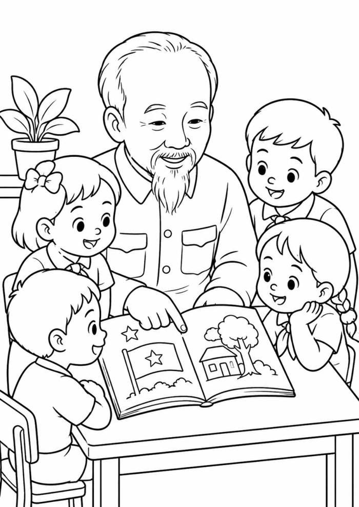 Tuyển tập tranh tô màu Bác Hồ dành cho trẻ mầm non.