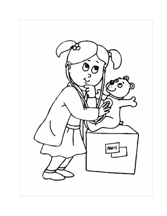Tranh tô màu chủ đề bác sĩ cho bé nuôi dưỡng ước mơ - Bộ hình tô màu chủ đề bác  sĩ - VnDoc.com