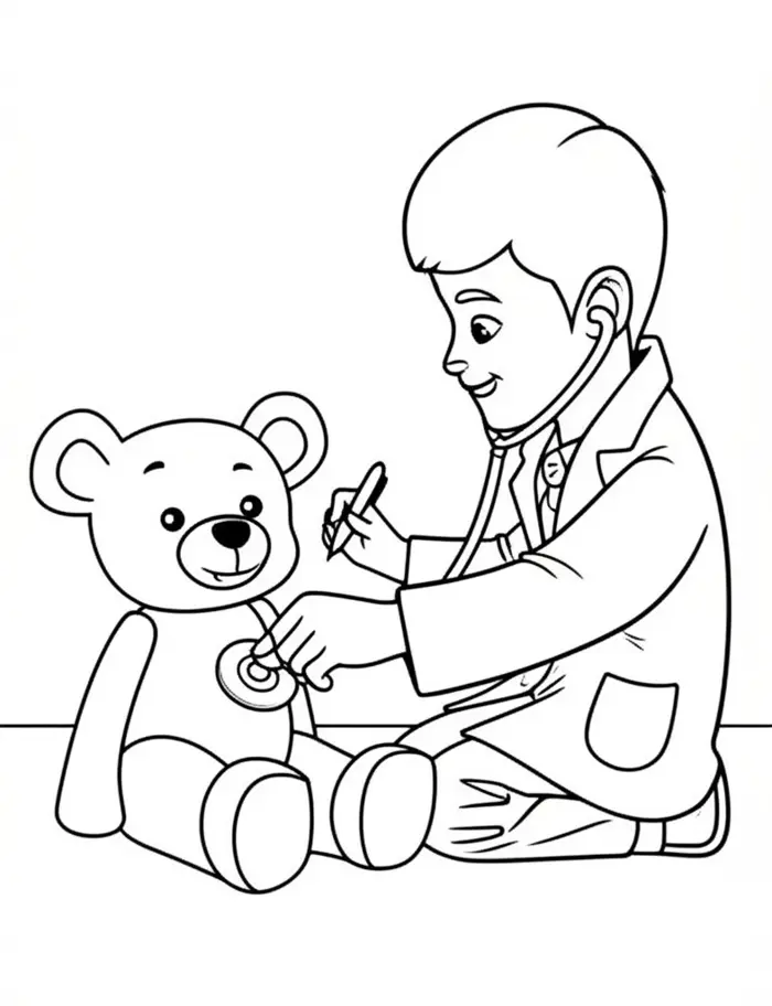 Tải 100+ Tranh Tô Màu Bác Sĩ, Y Tá Miễn Phí cho Bé [PDF A4]