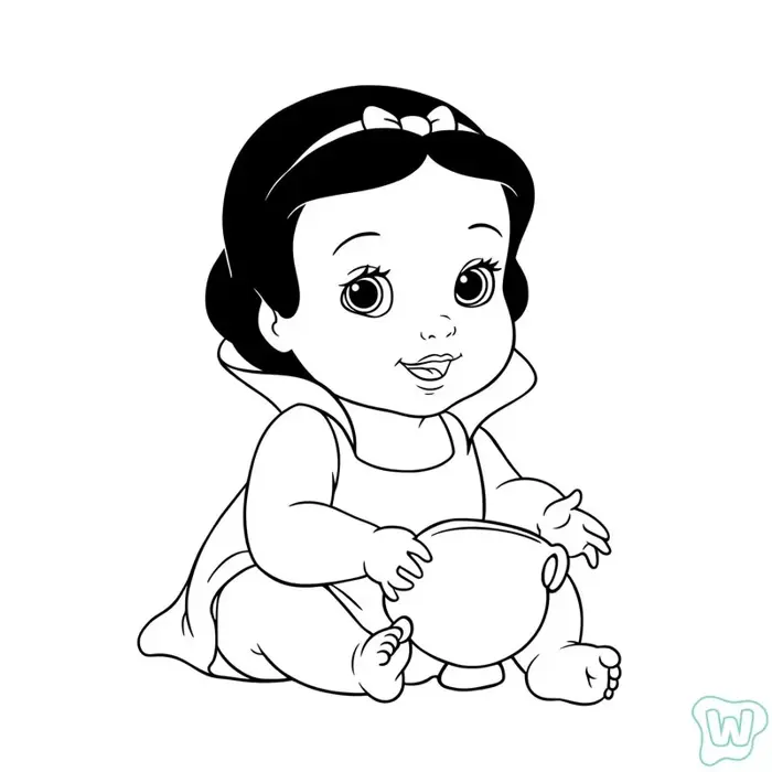 Tranh tô màu công chúa Bạch Tuyết thú vị giúp bé rèn kỹ năng