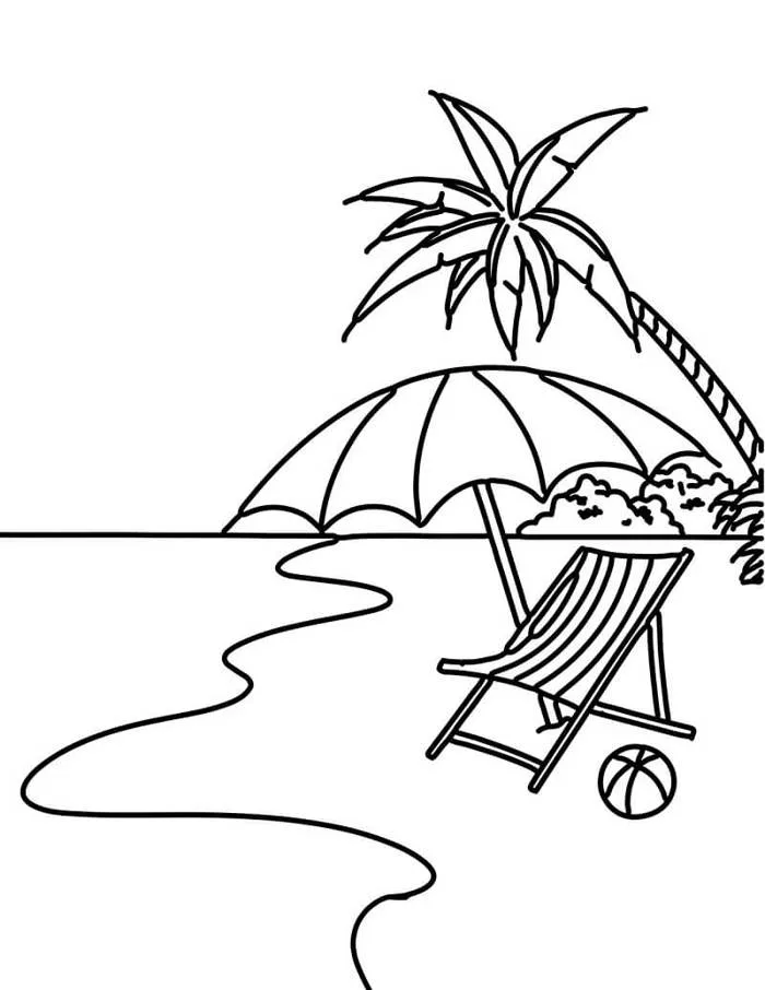 Tô Màu Bãi Biển - Tranh Tô Màu Cho Bé