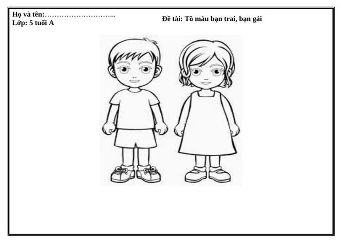 tô màu bạn trai bạn gái - Nhà trẻ - Nguyễn Thị Thanh Thúy - Thư viện Giáo  án điện tử